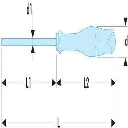 1 pcs - Facom Pozidriv Screwdriver, PZ4 Tip, 200 mm Blade, 325 mm Overall