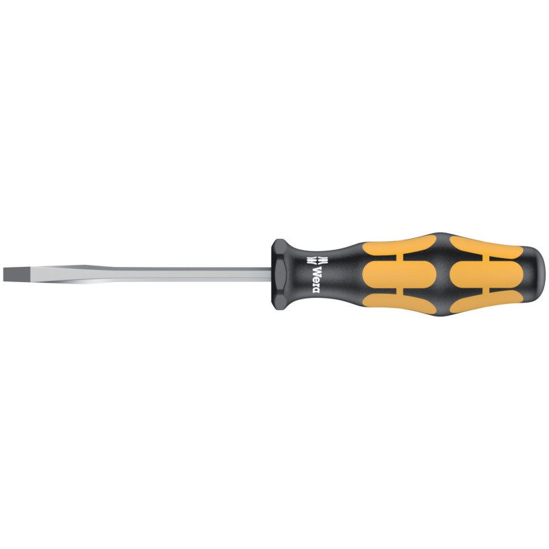 1 pcs - Wera Slotted Screwdriver, 3.5 mm Tip, 80 mm Blade, 161 mm Overall