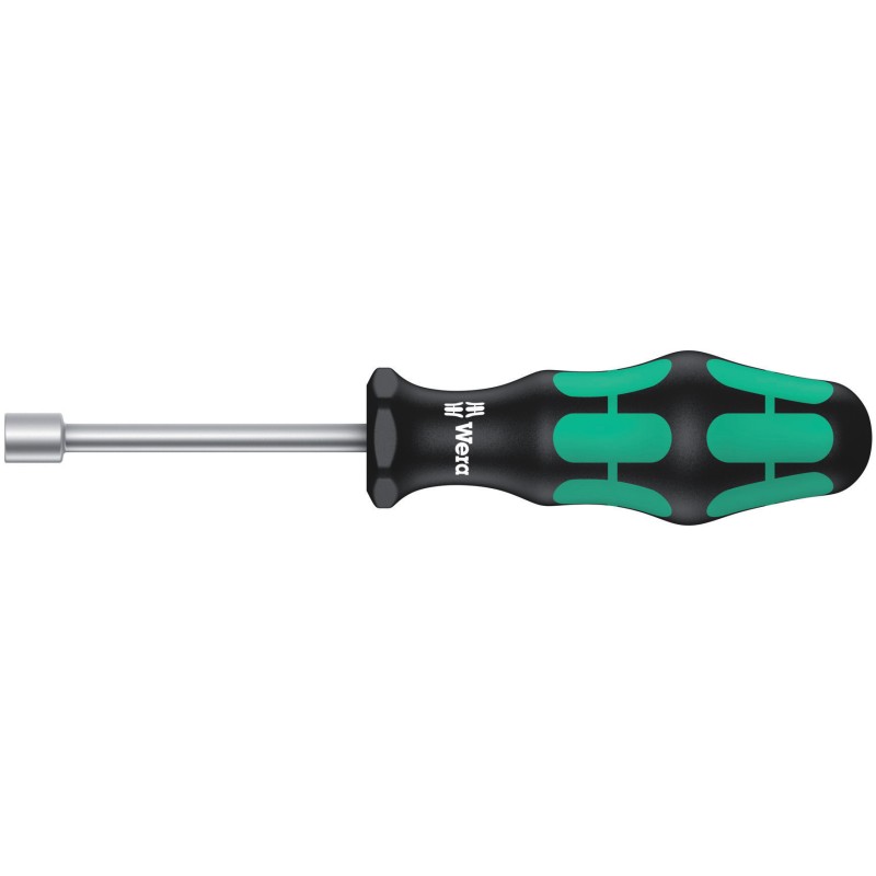 1 pcs - Wera Hexagon Nut Driver, 1/2 in Tip, 80 mm Blade, 192 mm Overall