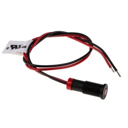 1 pcs - RS PRO Red Panel Mount Indicator, 2V dc, 6mm Mounting Hole Size, Lead Wires Termination, IP67