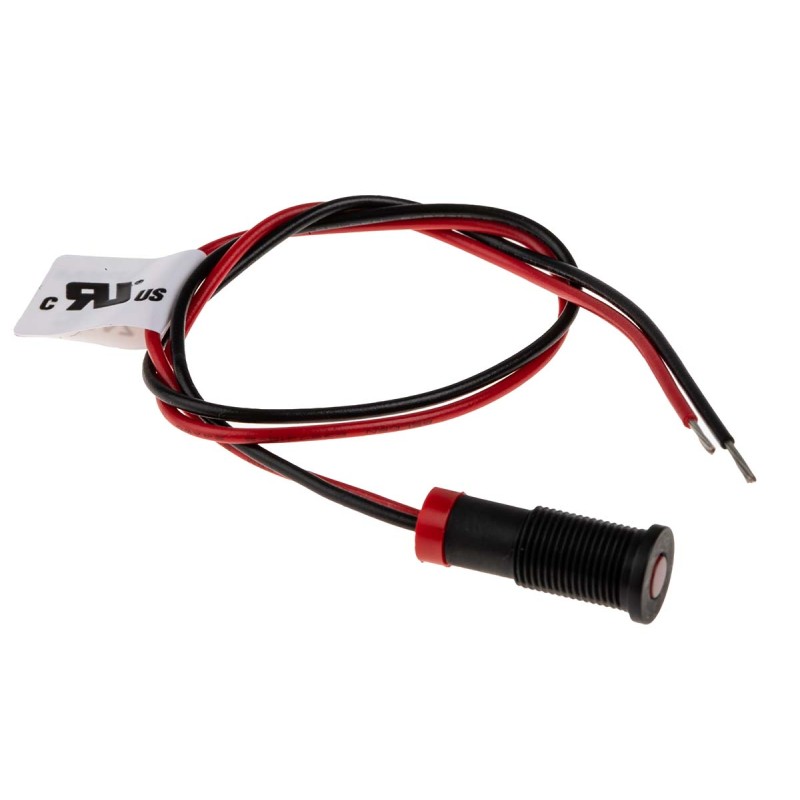1 pcs - RS PRO Red Panel Mount Indicator, 2V dc, 6mm Mounting Hole Size, Lead Wires Termination, IP67