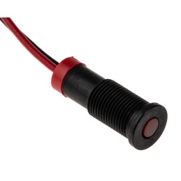 1 pcs - RS PRO Red Panel Mount Indicator, 2V dc, 6mm Mounting Hole Size, Lead Wires Termination, IP67