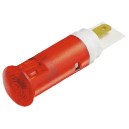 1 pcs - Signal Construct Red Panel Mount Indicator, 12 - 14V, 5mm Mounting Hole Size, Solder Tab Termination