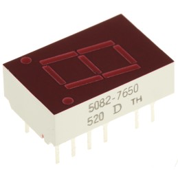 1 pcs - 5082-7650 Broadcom 7-Segment LED Display, CA Red 1.1 mcd LH DP 10.9mm