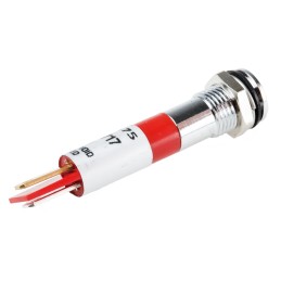 1 pcs - RS PRO Red Panel Mount Indicator, 24V dc, 8mm Mounting Hole Size, Solder Tab Termination, IP67
