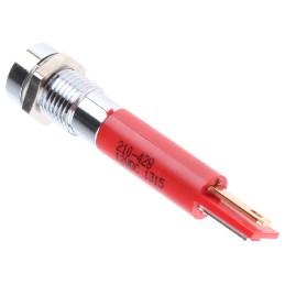 1 pcs - RS PRO Red Flashing LED Panel Mount Indicator, 12V dc, 8mm Mounting Hole Size, Solder Tab Termination