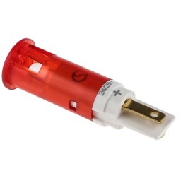 1 pcs - Signal Construct Red Panel Mount Indicator, 24 - 28V, 10mm Mounting Hole Size