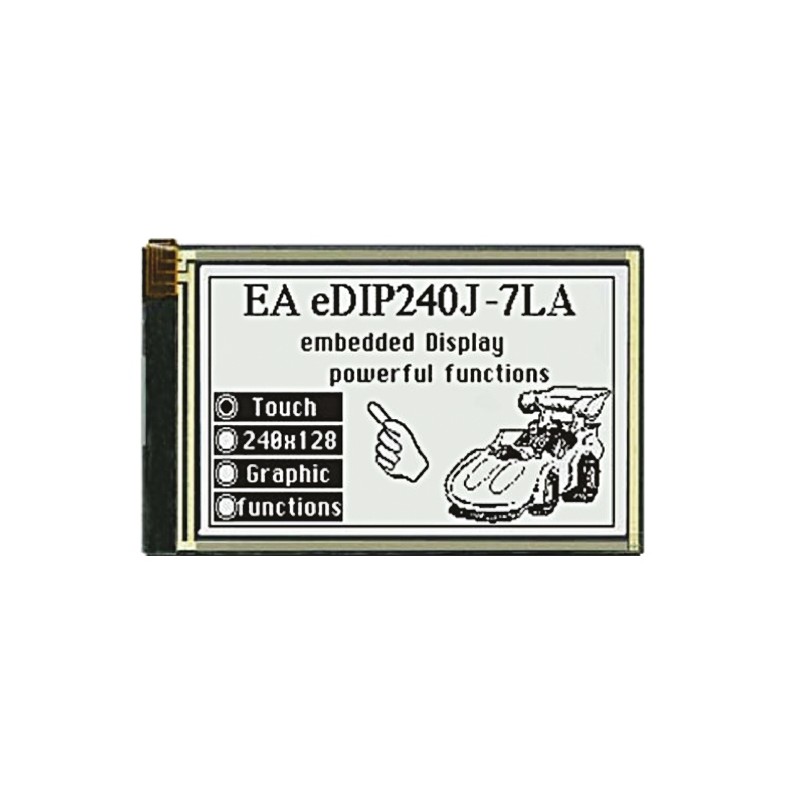 1 pcs - Display Visions EA eDIP240J-7LWTP Graphic LCD Display, Black, White on, Transflective