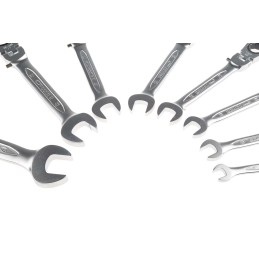 1 pcs - Bahco 41RM Series 8-Piece Spanner Set, 8 - 19 mm, Alloy Steel