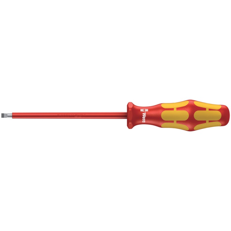 1 pcs - Wera Slotted Insulated Screwdriver, 3.5 mm Tip, 100 mm Blade, VDE/1000V, 181 mm Overall