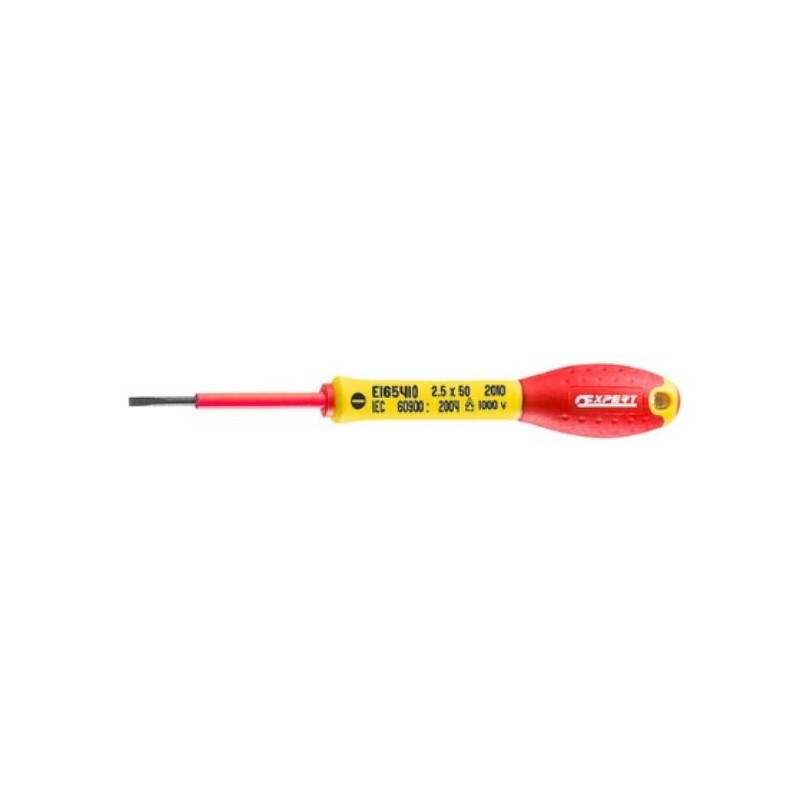 1 pcs - Expert by Facom Slotted Insulated Screwdriver, 5 mm, Slotted Head 3 mm Tip, VDE/1000V