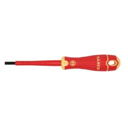 1 pcs - Bahco Slotted Screwdriver, 6.5 x 1.2 mm Tip, 150 mm Blade, VDE/1000V, 255 mm Overall