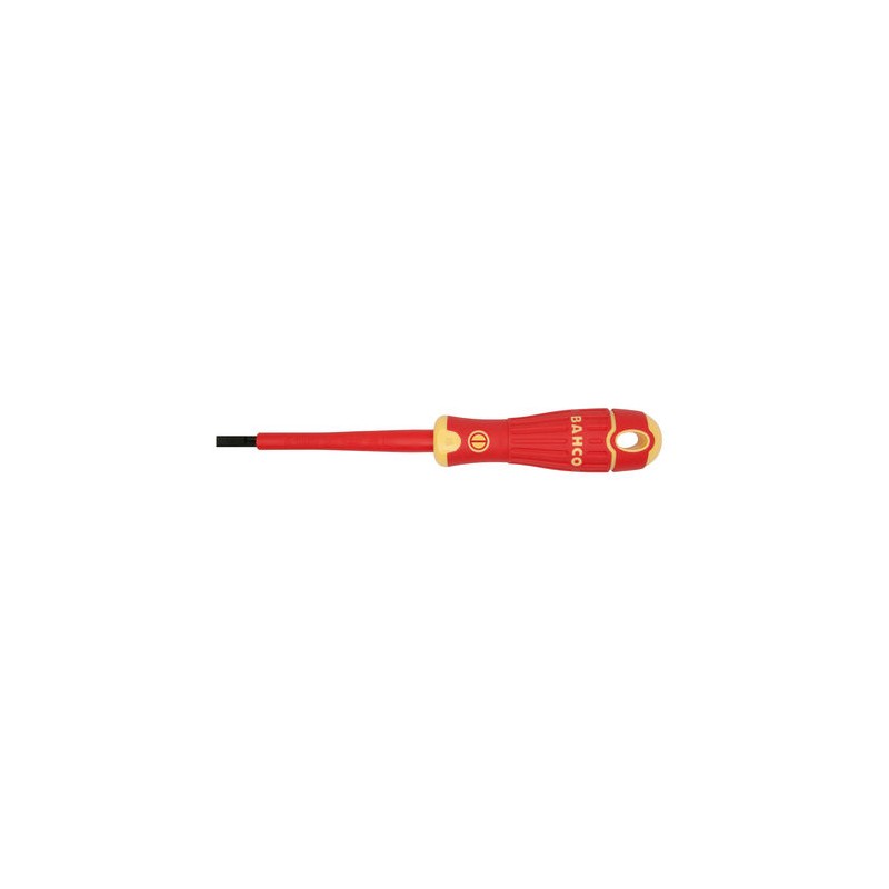 1 pcs - Bahco Slotted Screwdriver, 6.5 x 1.2 mm Tip, 150 mm Blade, VDE/1000V, 255 mm Overall