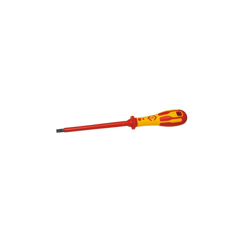 1 pcs - CK Slotted Insulated Screwdriver, 10 mm Tip, 200 mm Blade, VDE/1000V, 335 mm Overall