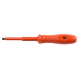 1 pcs - ITL Insulated Tools Ltd Slotted Insulated Screwdriver, 6.5 x 1.2 mm Tip, 100 mm Blade, VDE/1000V, 203 mm Overall