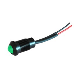 1 pcs - Oxley OXL/CLH/80/AC Series Green Panel LED, 24V ac, 8mm Mounting Hole Size, Lead Wires Termination, IP66