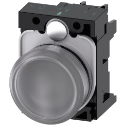 1 pcs - Siemens, SIRIUS ACT, Panel Mount Clear LED Indicator, 22mm Cutout, Round, 24V ac/dc