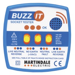 1 pcs - Martindale MARSMKIT10 Voltage Indicator & Proving Unit Kit, Kit Contents BZ101 Buzz-It Check Plug with Sounder for UK