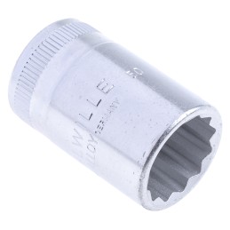 1 pcs - STAHLWILLE 1/2 in Drive 17mm Standard Socket, 12 point, 38 mm Overall Length