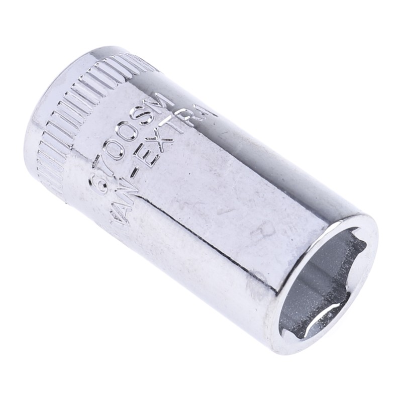 1 pcs - Bahco 1/4 in Drive 8mm Standard Socket, 6 point, 24.7 mm Overall Length