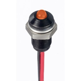 1 pcs - RS PRO Orange Panel Mount Indicator, 21.6 - 26.4V dc, 6mm Mounting Hole Size, Lead Wires Termination, IP67