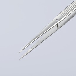 1 pcs - Knipex 155 mm, Stainless Steel, Serrated, Tweezer