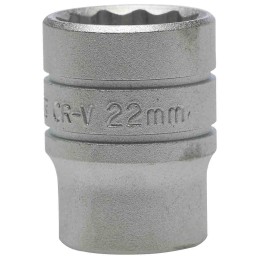 1 pcs - Teng Tools 1/2 in Drive 22mm Standard Socket, 12 point, 38 mm Overall Length