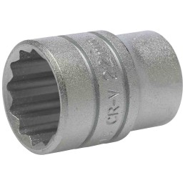 1 pcs - Teng Tools 1/2 in Drive 22mm Standard Socket, 12 point, 38 mm Overall Length