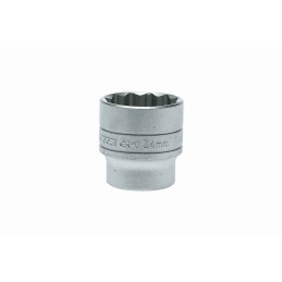 1 pcs - Teng Tools 1/2 in Drive 34mm Standard Socket, 12 point, 45.5 mm Overall Length