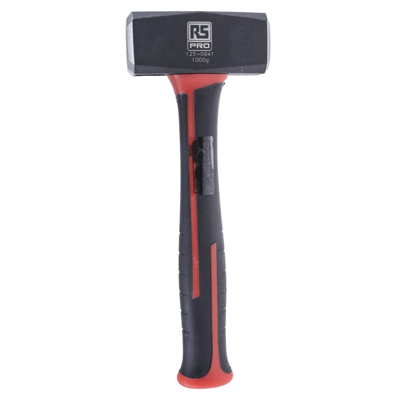 1 pcs - RS PRO Carbon Steel Lump Hammer with Fibreglass Handle, 1kg