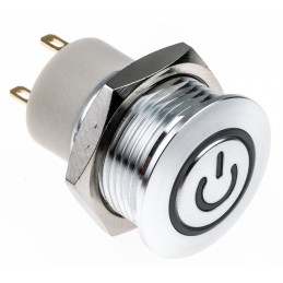 1 pcs - RS PRO Illuminated Push Button Switch, Latching, Panel Mount, 16mm Cutout, SPST, Green LED, 36V dc, IP67