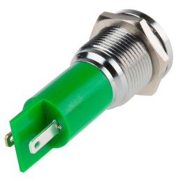 1 pcs - RS PRO Green Panel Mount Indicator, 16mm Mounting Hole Size, Solder Tab Termination, IP67
