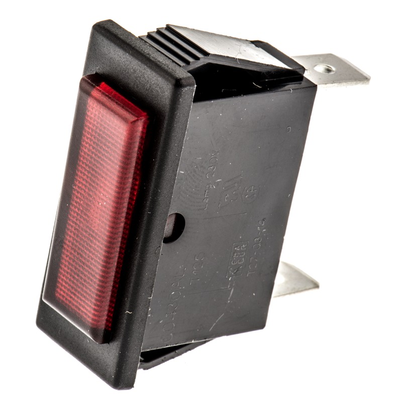 1 pcs - Arcolectric (Bulgin) Ltd Red Neon Panel Mount Indicator, 230V ac, 30 x 11mm Mounting Hole Size