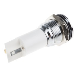 1 pcs - RS PRO White Panel Mount Indicator, 16mm Mounting Hole Size, Solder Tab Termination, IP67