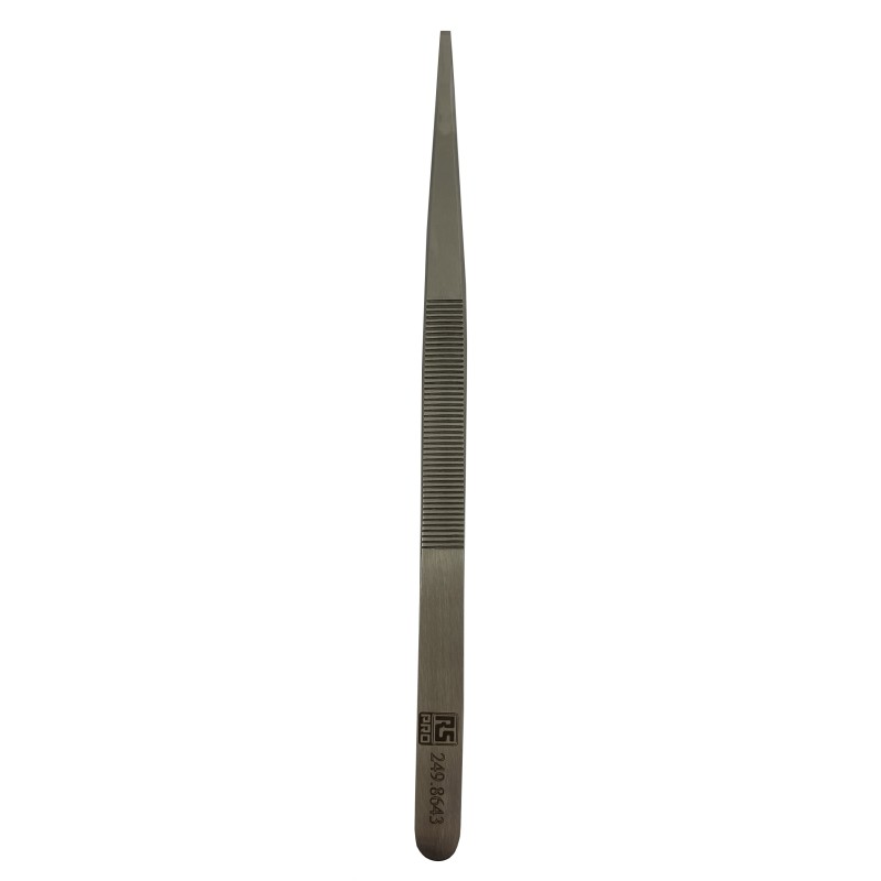 1 pcs - RS PRO 160 mm, Carbon Steel, Straight, Tweezers