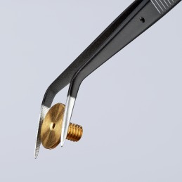 1 pcs - Knipex 155 mm, Steel, Serrated, Tweezer