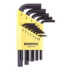 1 pcs - Bondhus 13 piece L Shape Imperial Hex Key Set, 0.05 - 3/8'