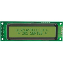 1 pcs - Displaytech 202A-BA-BC Alphanumeric LCD Display Green, 2 Rows by 20 Characters, Reflective