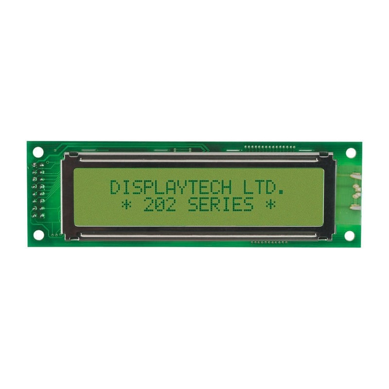 1 pcs - Displaytech 202A-BA-BC Alphanumeric LCD Display Green, 2 Rows by 20 Characters, Reflective