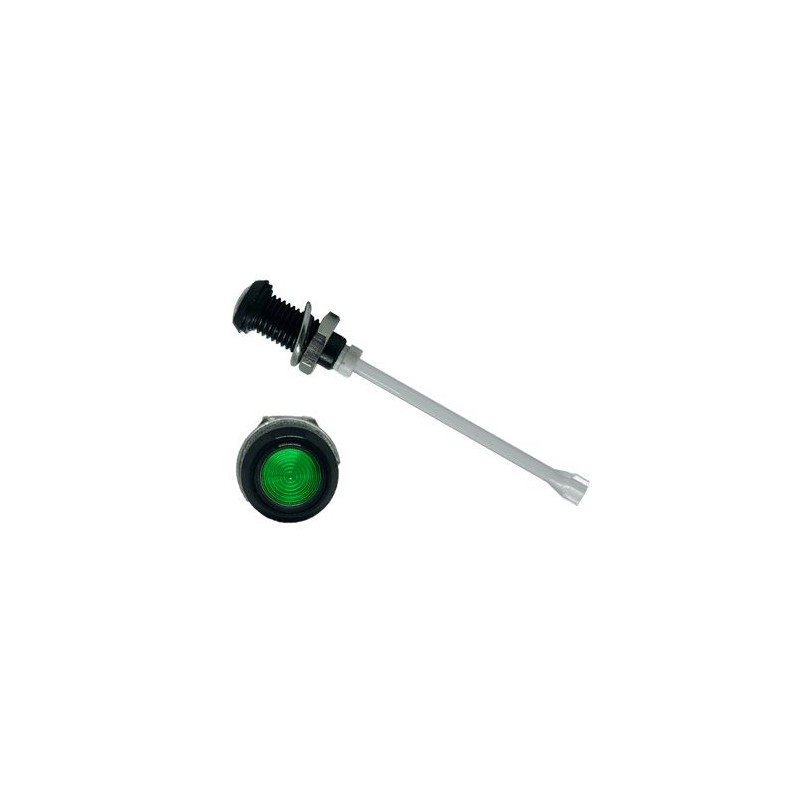 1 pcs - RHD-910-F6PZG67PR Bivar, Panel Mount Vertical LED Light Pipe, Green Round Lens