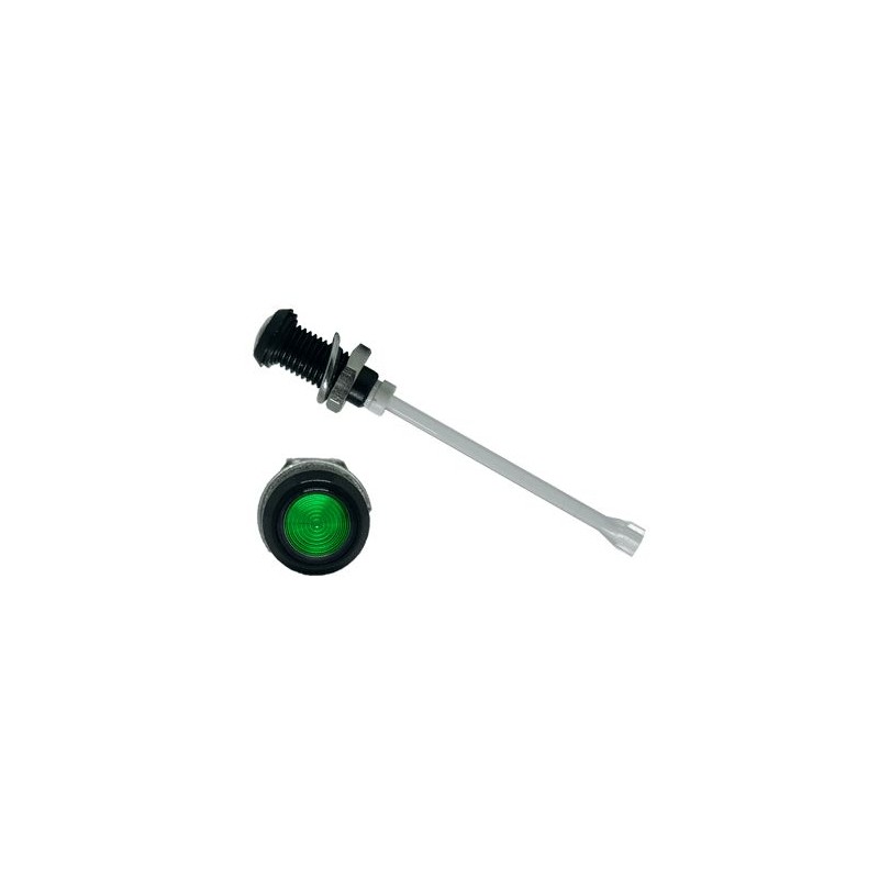 1 pcs - RHD-1410-F6PZG67PR Bivar, Panel Mount Vertical LED Light Pipe, Green Round Lens