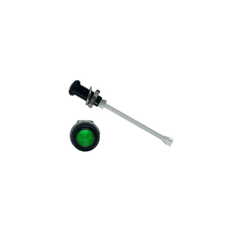 1 pcs - RHD-1390-F9PZG67PR Bivar, Panel Mount Vertical LED Light Pipe, Green Round Lens