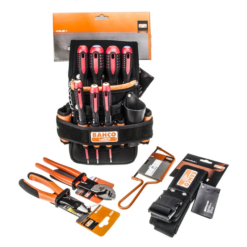 1 pcs - Bahco 10 Piece Electricians Tool Kit with Pouch, VDE Approved