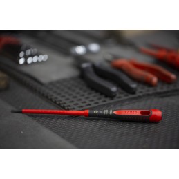 1 pcs - Bahco Slotted Screwdriver, 3.5 x 0.6 mm Tip, 100 mm Blade, VDE/1000V, 222 mm Overall