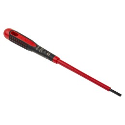 1 pcs - Bahco Slotted Screwdriver, 3.5 x 0.6 mm Tip, 100 mm Blade, VDE/1000V, 222 mm Overall