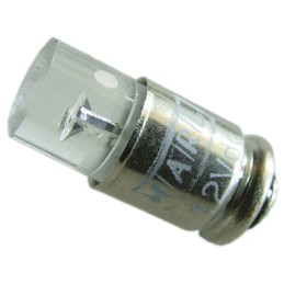 1 pcs - Marl White LED Indicator Lamp, 12V dc, Midget Groove Base, 4.9mm Diameter, 9200mcd