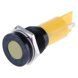 1 pcs - RS PRO Yellow Panel Mount Indicator, 16mm Mounting Hole Size, Solder Tab Termination