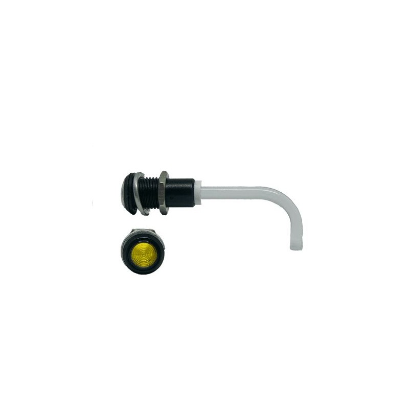 1 pcs - RHD-1100-2000-F9PZY67PR Bivar, Panel Mount Right Angle LED Light Pipe, Yellow Round Lens