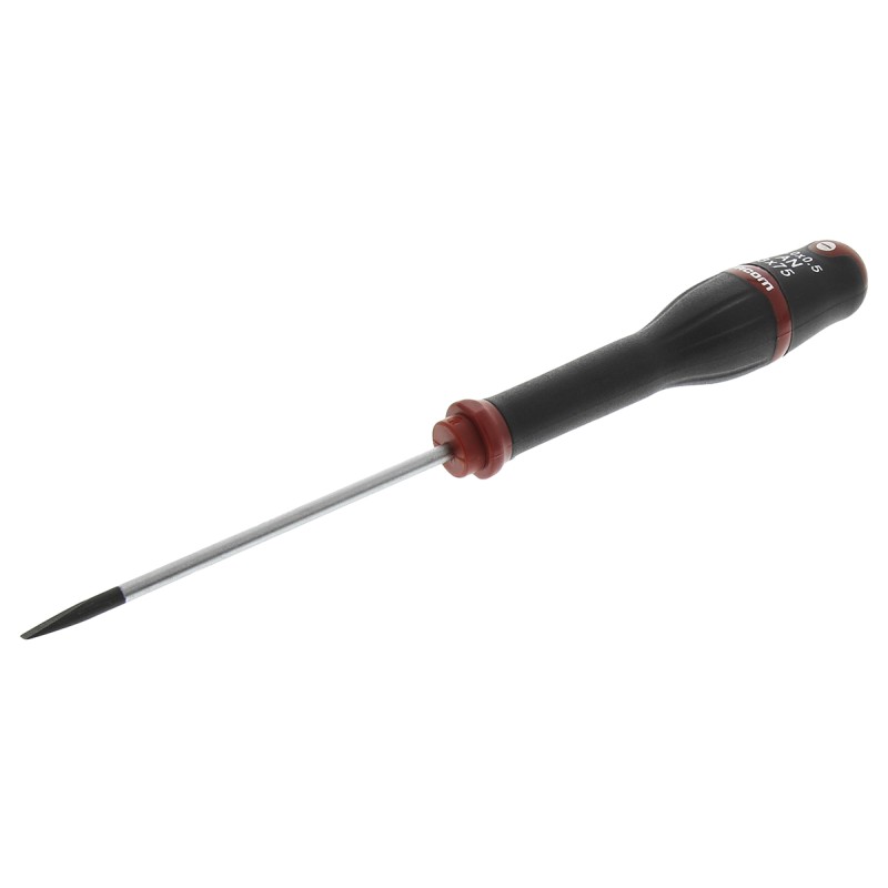 1 pcs - Facom Slotted Screwdriver, 3 x 0.5 mm Tip, 75 mm Blade, 178 mm Overall