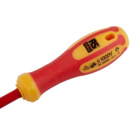 1 pcs - RS PRO Slotted Insulated Screwdriver, 3.5 x 0.6 mm Tip, 100 mm Blade, VDE/1000V, 190 mm Overall